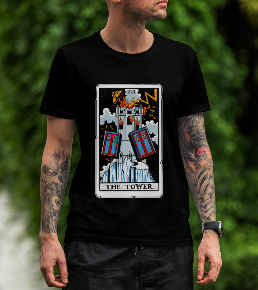 Doctor Who TARDIS Tarot Card Tower XIII T-Shirt