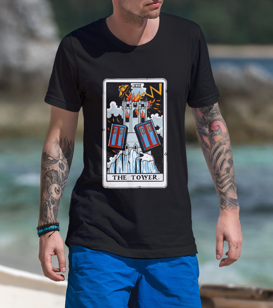 Doctor Who TARDIS Tarot Card Tower XIII T-Shirt