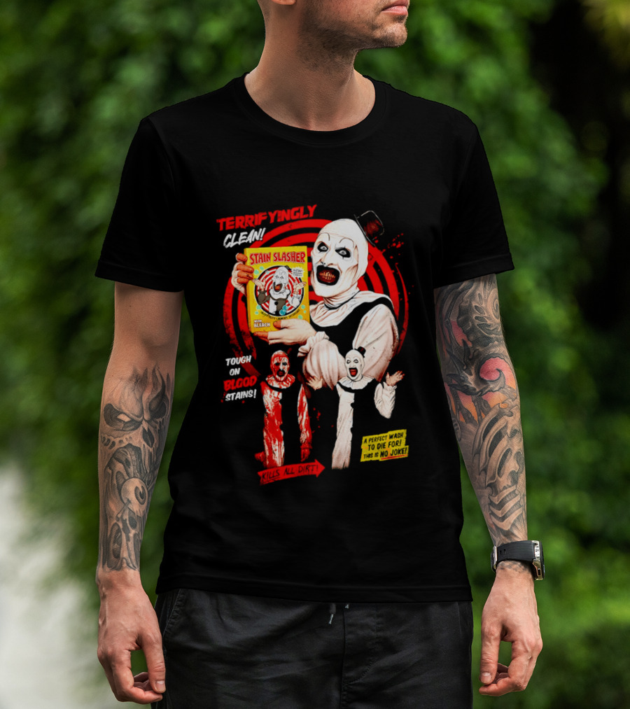 Terrifyingly Clean Stain Slasher Tough On Blood Stains No Joke Clown T-Shirt