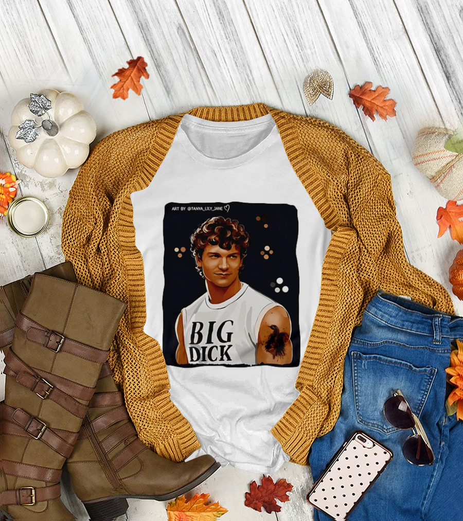 Tanya Lily Jane Big Dick Art Featuring Curly Haired Man T-Shirt