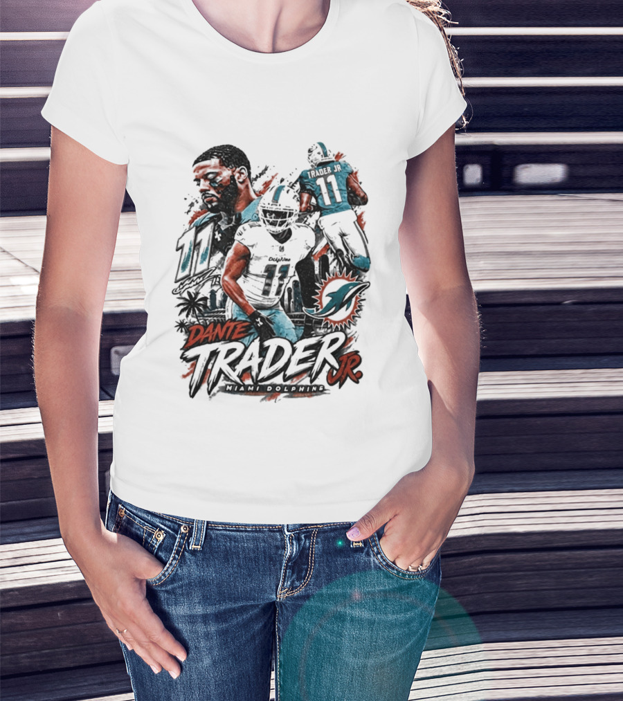 Dante Trader Jr Miami Dolphins 11 Football 2026 T-Shirt