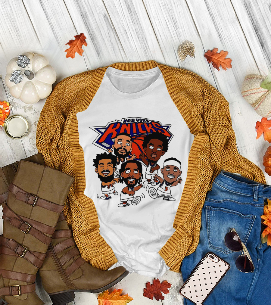 New York Knicks Champs 2026 NBA Players Cartoon Characters T-Shirt
