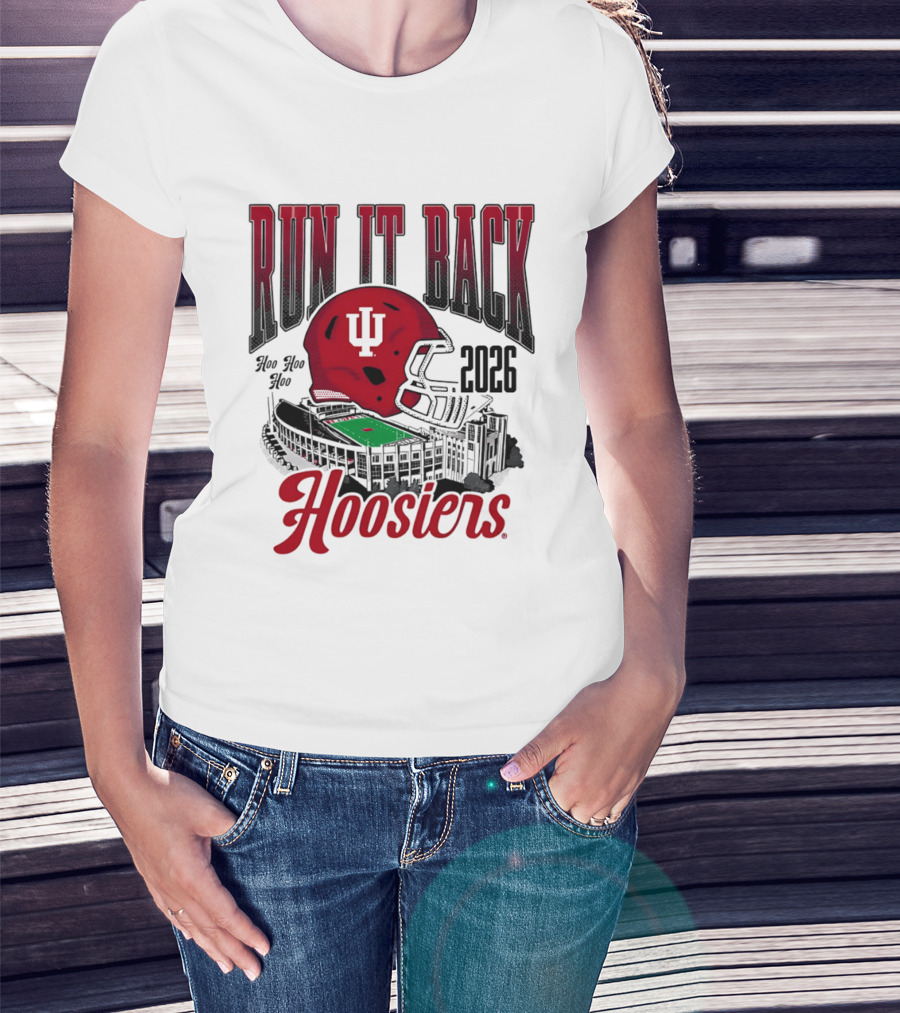 Run It Back Hoo Hoo Hoo 2026 Hoosiers Indiana University Football Stadium Helmet T-Shirt
