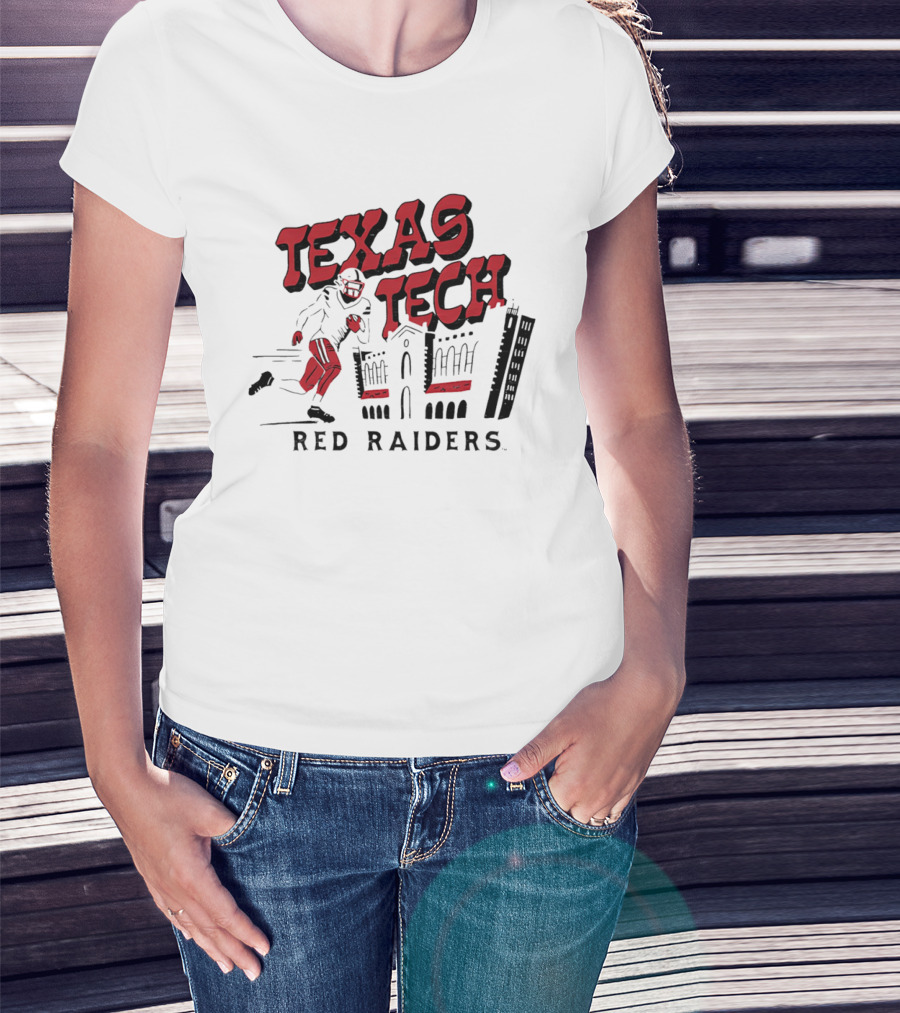 Texas Tech Red Raiders Football Player And Campus T-Shirt