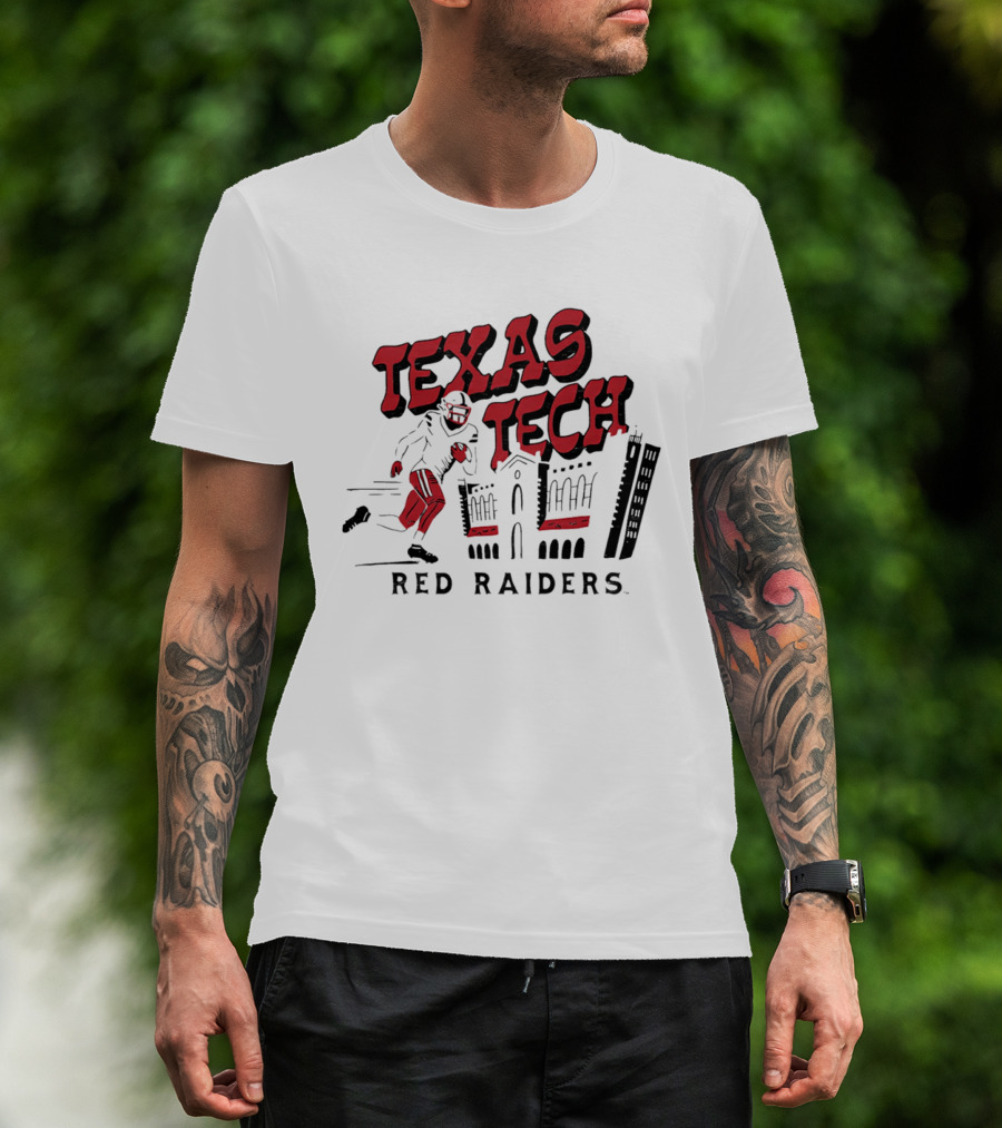 Texas Tech Red Raiders Football Player And Campus T-Shirt