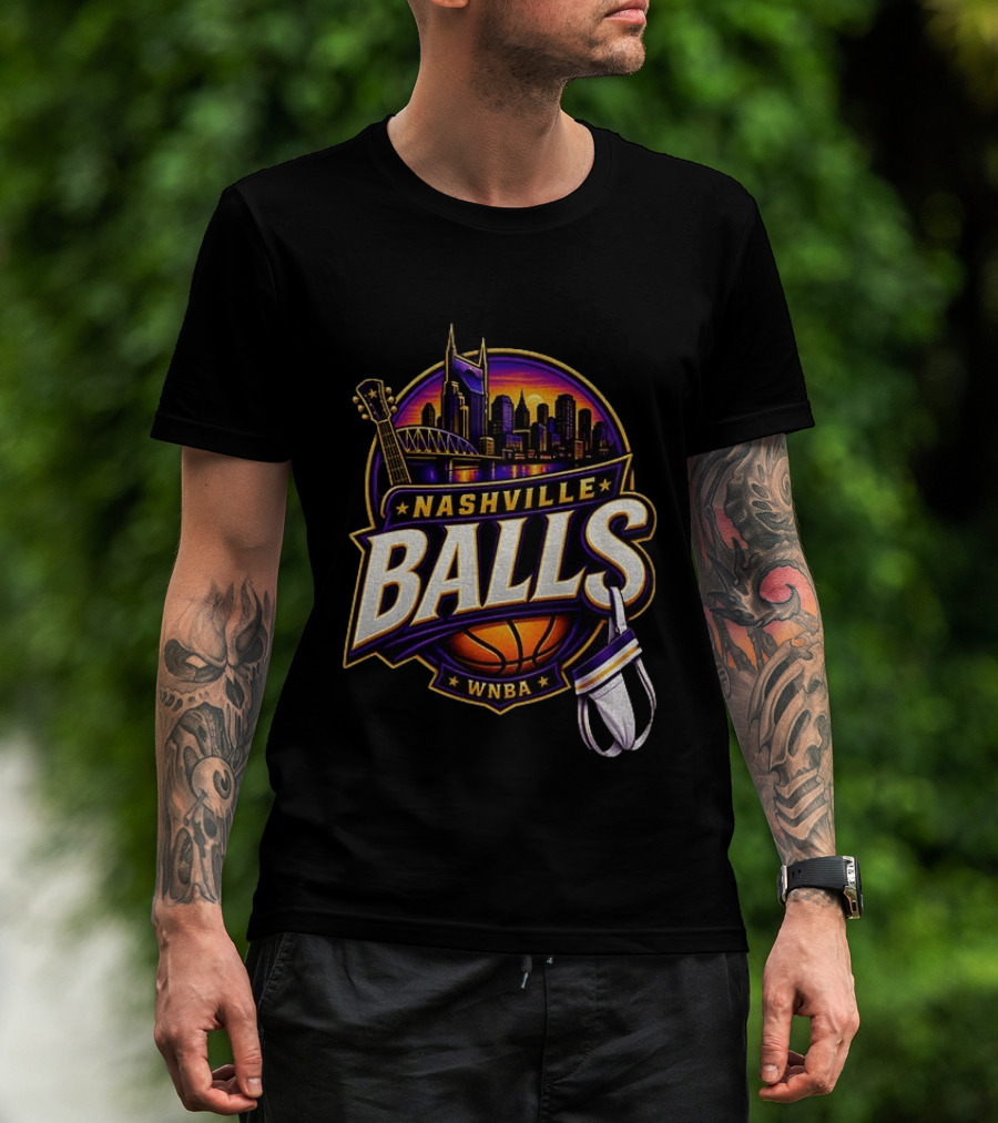 Nashville Balls WNBA Basketball Music City Skyline T-Shirt
