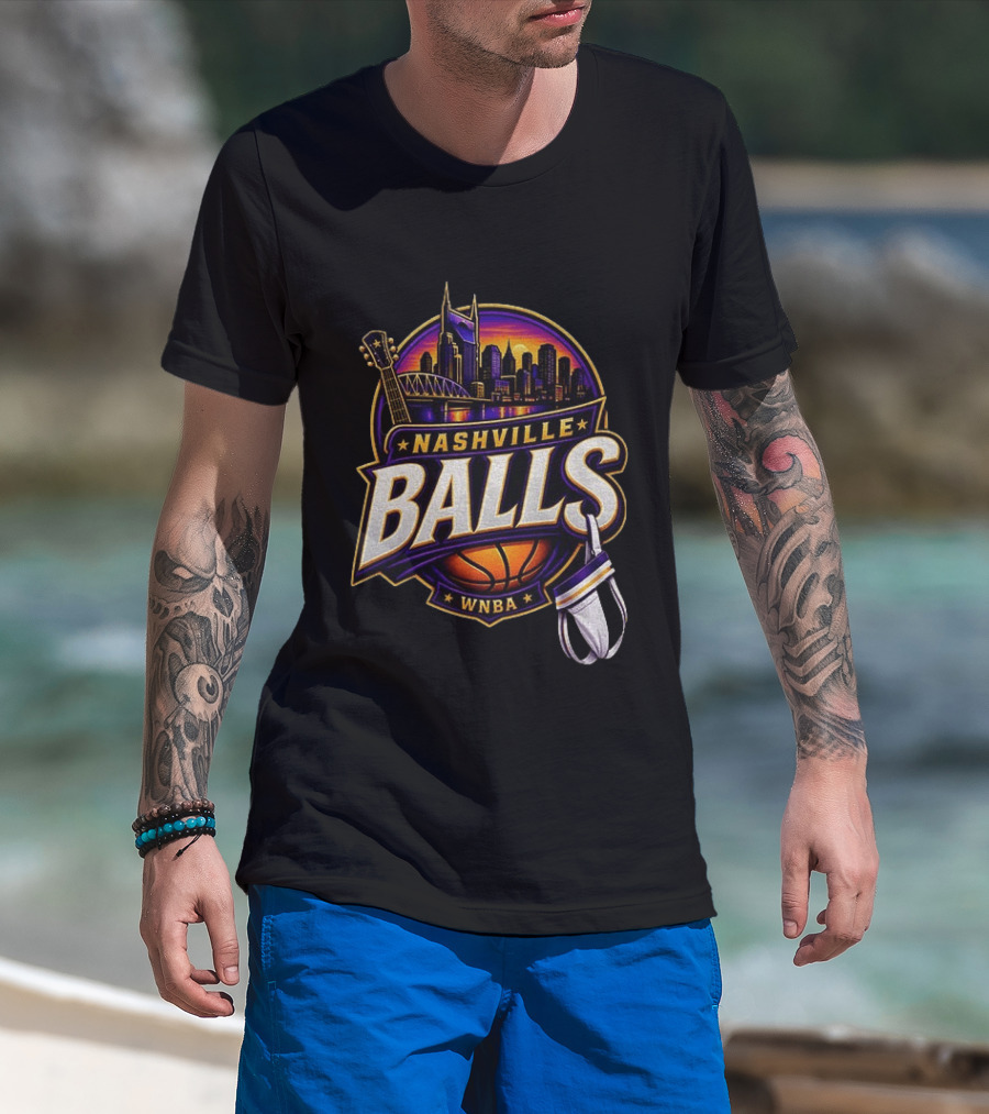 Nashville Balls WNBA Basketball Music City Skyline T-Shirt