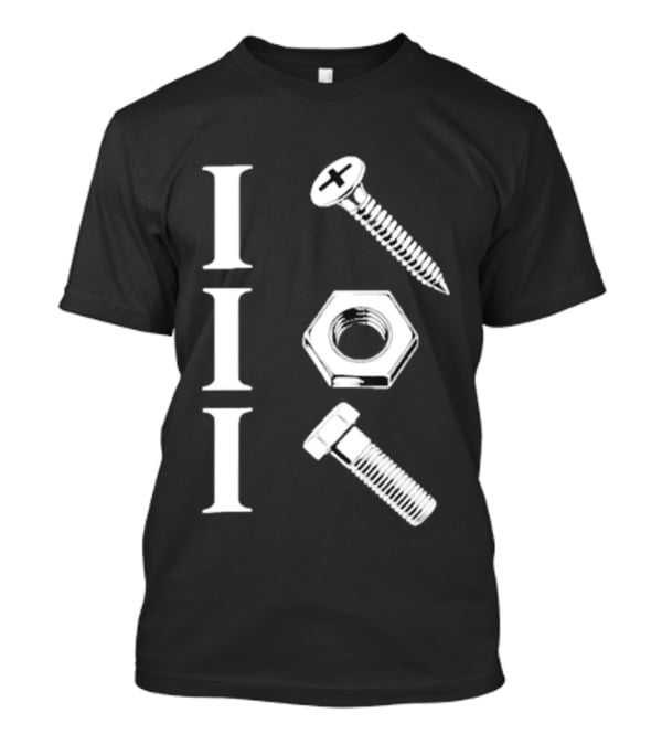 Back Mechanic Hardware Tool Screw Hex Bolt Nut T-Shirt