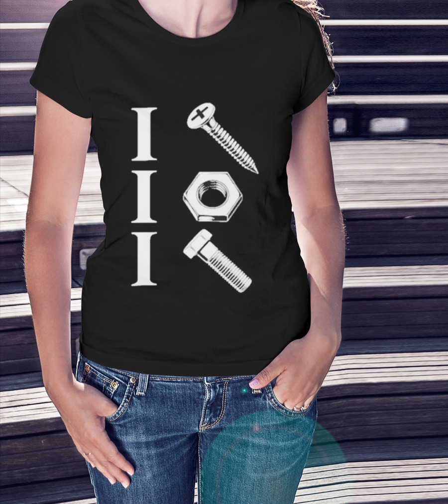 Back Mechanic Hardware Tool Screw Hex Bolt Nut T-Shirt