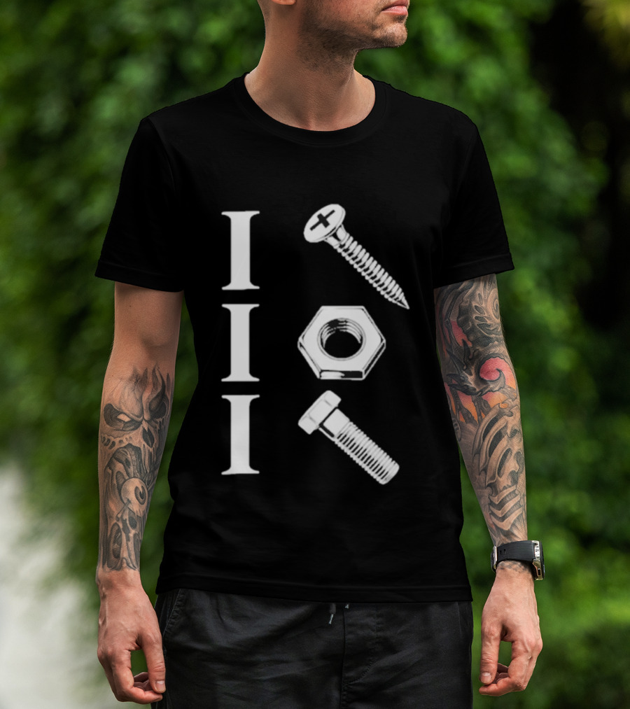 Back Mechanic Hardware Tool Screw Hex Bolt Nut T-Shirt