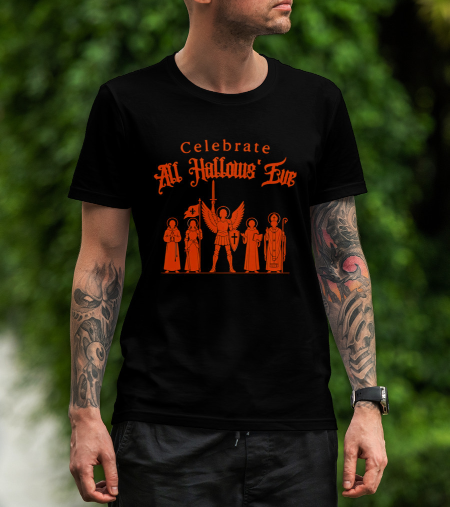 Celebrate All Hallows' Eve Catholic Saints Michael Joan Of Arc T-Shirt