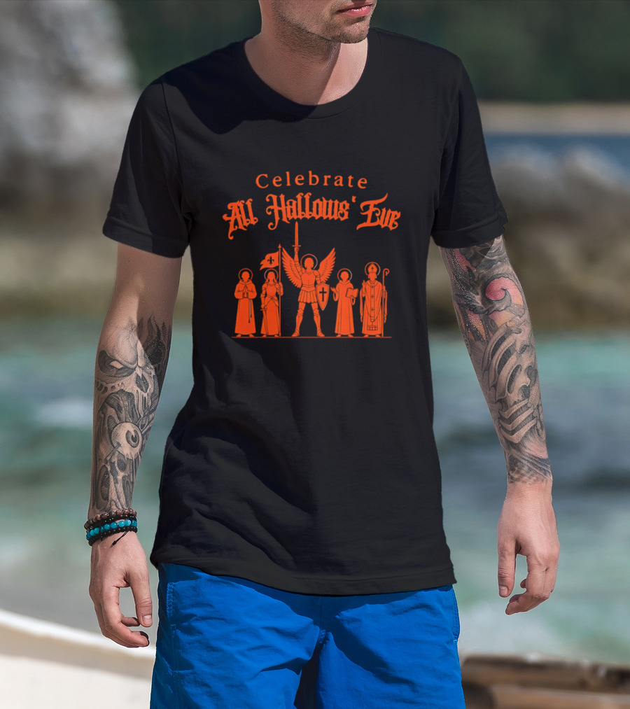 Celebrate All Hallows' Eve Catholic Saints Michael Joan Of Arc T-Shirt