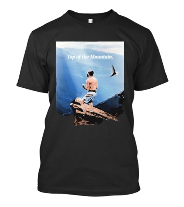 Islam Makhachev Top Of The Mountain Scenic Martial Arts Triumph T-Shirt