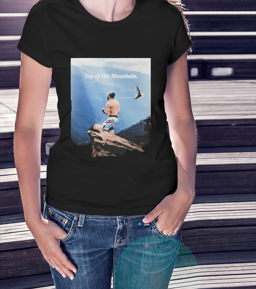 Islam Makhachev Top Of The Mountain Scenic Martial Arts Triumph T-Shirt