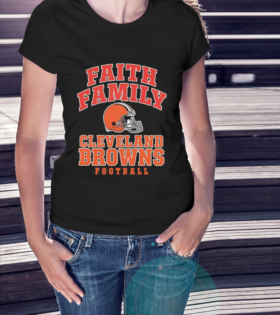 Faith Family Cleveland Browns Football Orange Helmet T-Shirt