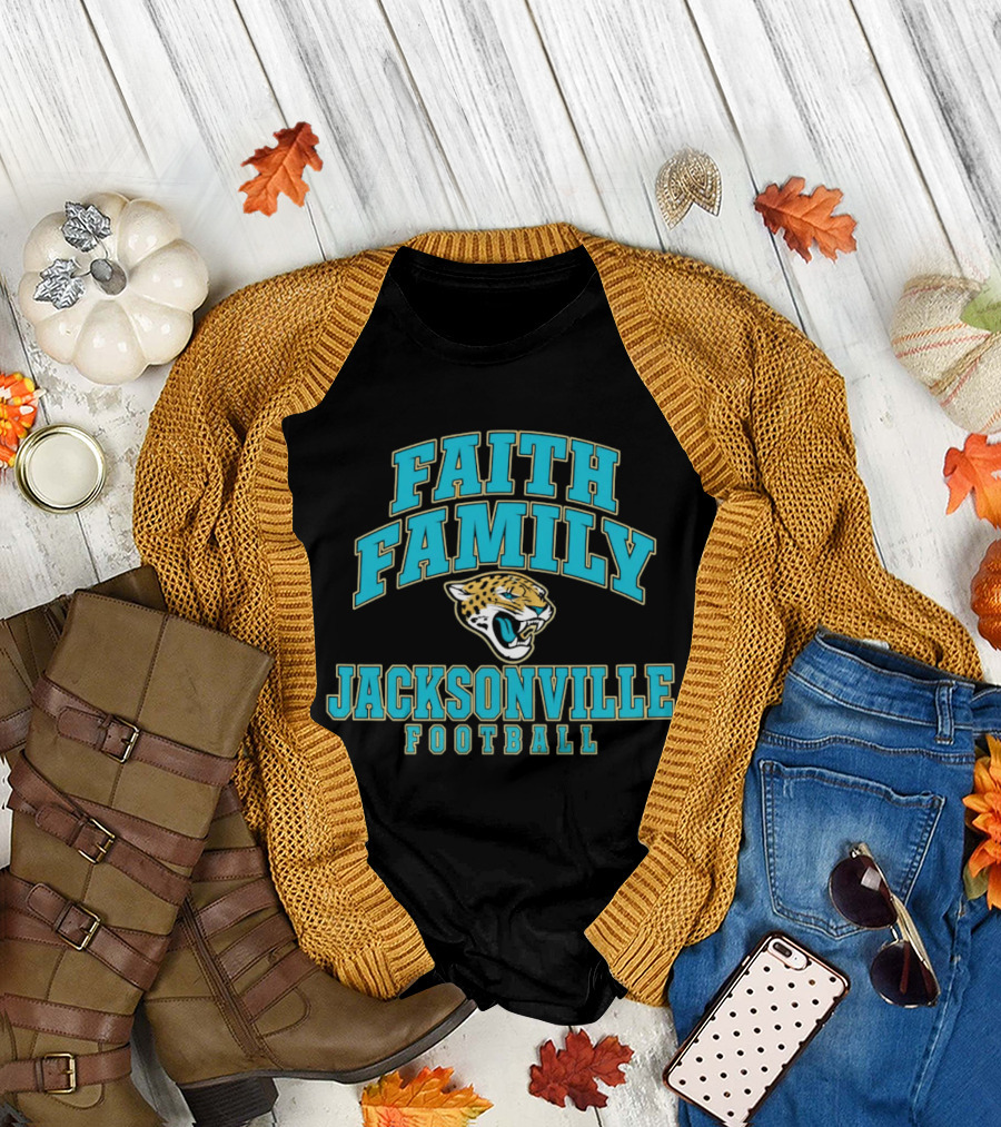 Faith Family Jacksonville Football Snarling Head Profile T-Shirt