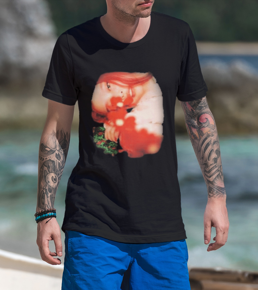 Complex Jennie Flower Photo Red Hair Aesthetic T-Shirt