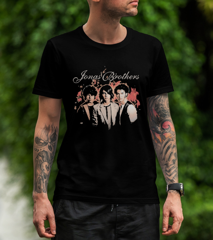 Jonas Brothers Fiery Backdrop Trio T-Shirt