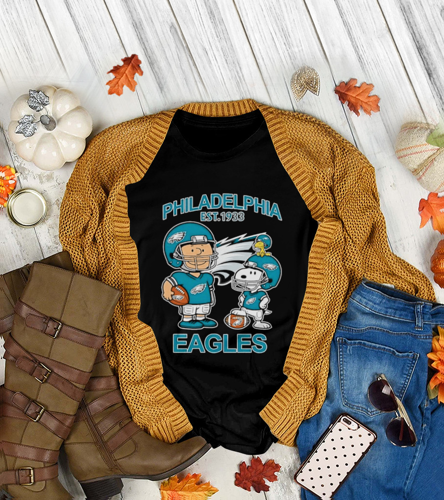 Philadelphia Eagles Est 1933 Characters Football Uniforms T-Shirt