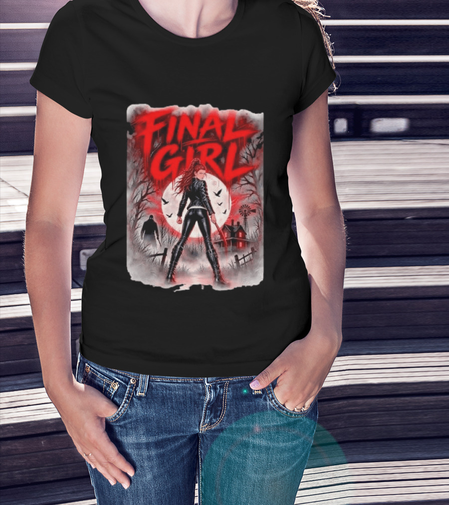 Final Girl Leather Jacket Bloody Bat Full Moon House T-Shirt