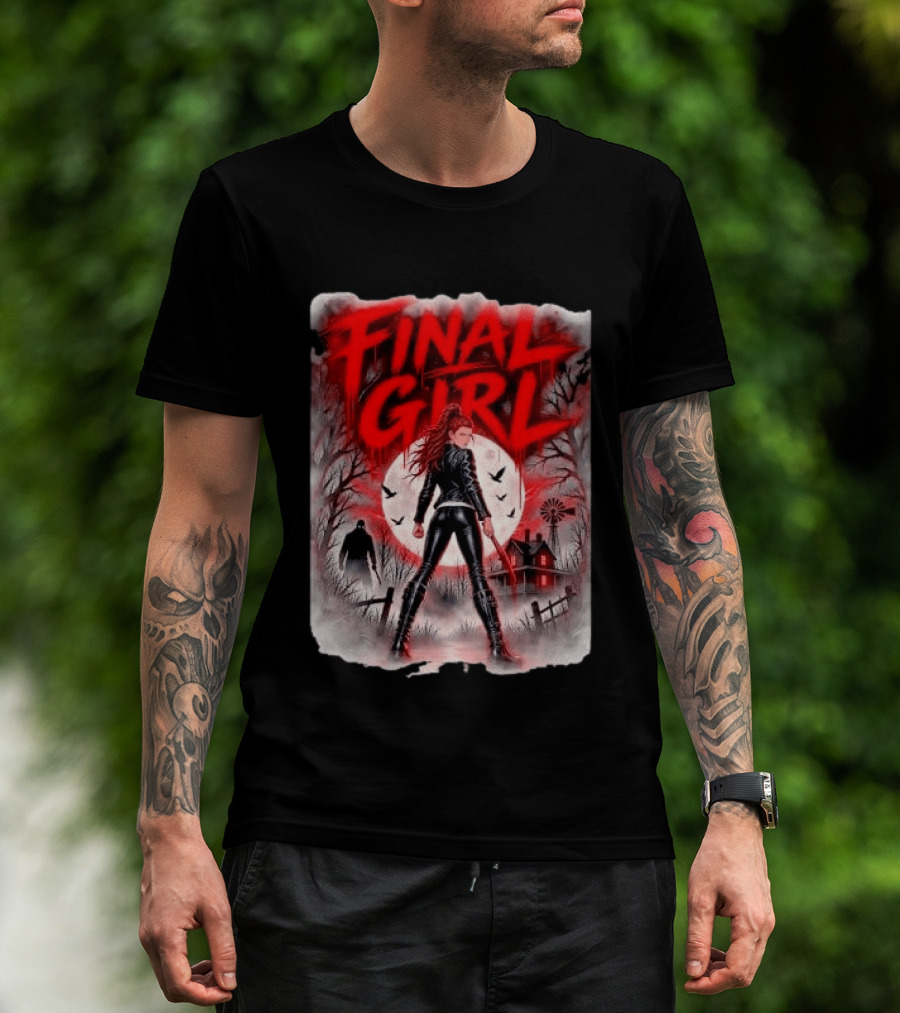Final Girl Leather Jacket Bloody Bat Full Moon House T-Shirt
