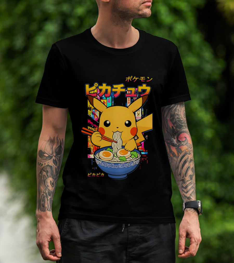 Pika Ramen Pikachu Pokémon Noodles Japan T-Shirt