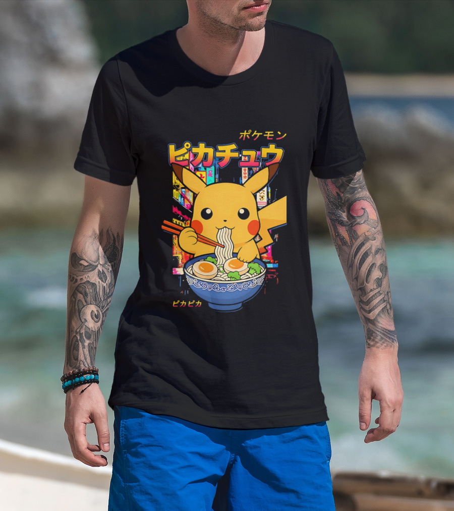 Pika Ramen Pikachu Pokémon Noodles Japan T-Shirt