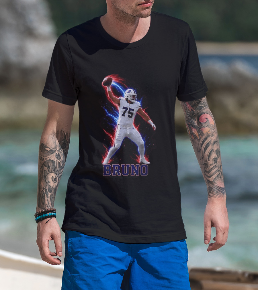 Bruno Buffalo Bills 75 Electric Burst Football T-Shirt