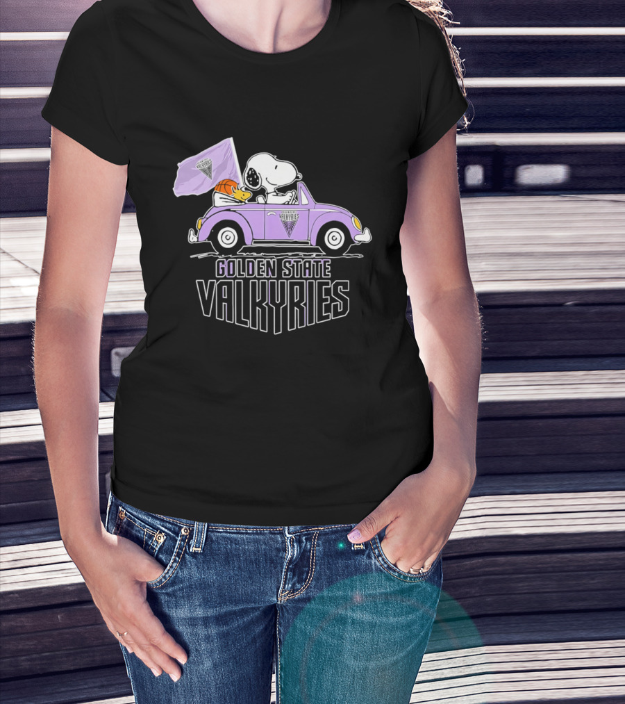 Golden State Valkyries Snoopy Volkswagen Beetle T-Shirt