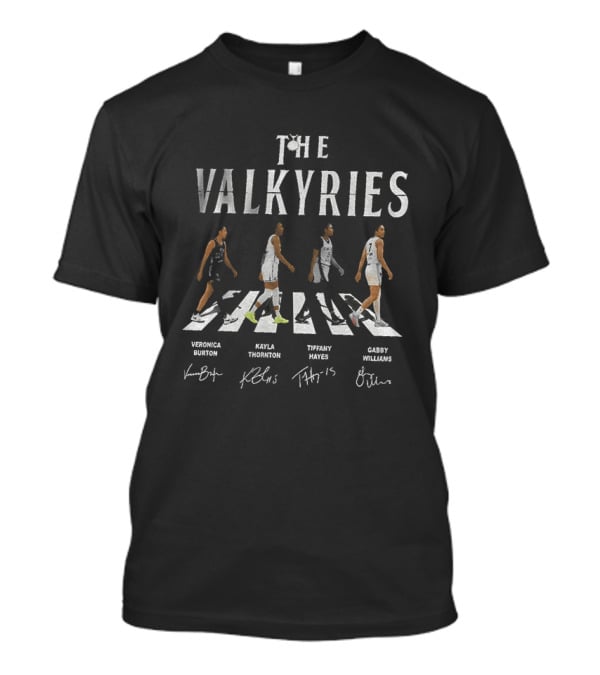 The Valkyries Veronica Burton Kayla Thornton Tiffany Hayes Gabb Williams WNBA Basketball Crossing Road T-Shirt