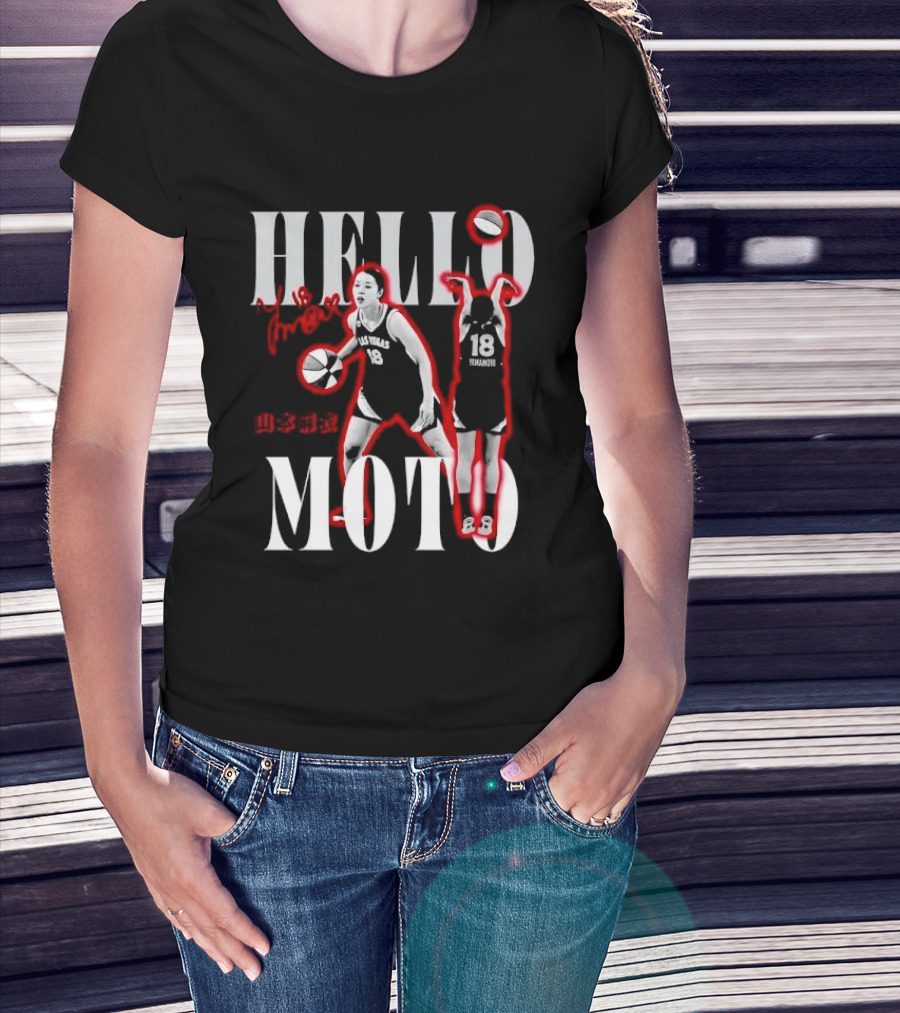 Hello Moto Mai Yamamoto Basketball 18 Red Glow Dribbling Shooting T-Shirt