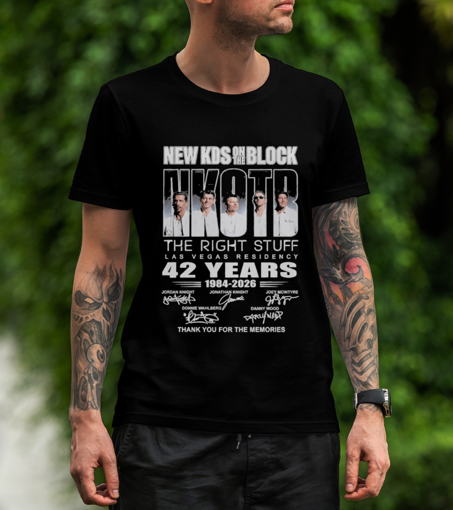 New Kids On The Block Nkotb Las Vegas Residency 42 Years 1984 2026 The Right Stuff Thank You For The Memories T-Shirt