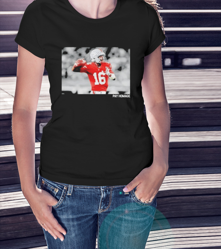 Ohio State Buckeyes Pay Homage Red Quarterback Football Jersey T-Shirt