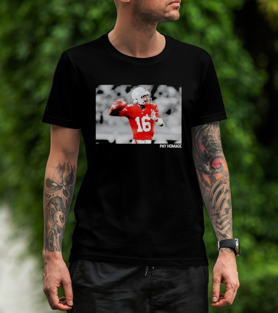 Ohio State Buckeyes Pay Homage Red Quarterback Football Jersey T-Shirt
