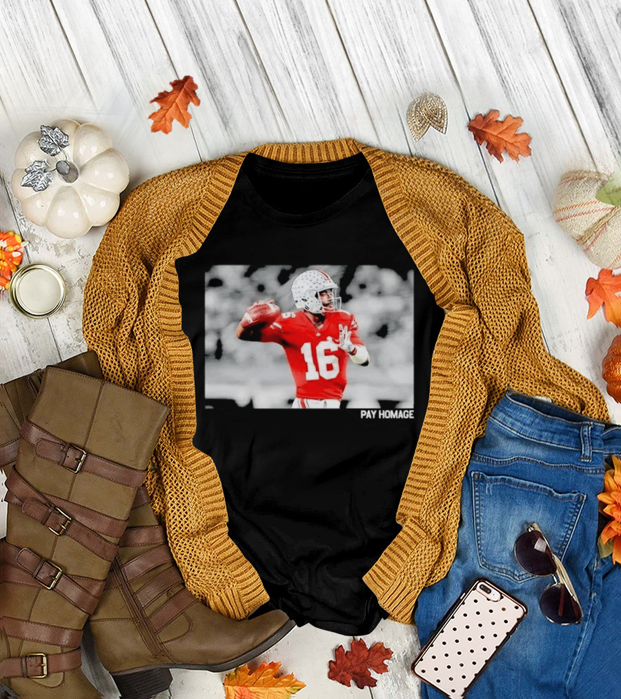 Ohio State Buckeyes Pay Homage Red Quarterback Football Jersey T-Shirt
