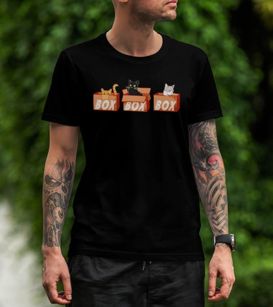 Orange Black Tabby Cats Box Trio T-Shirt