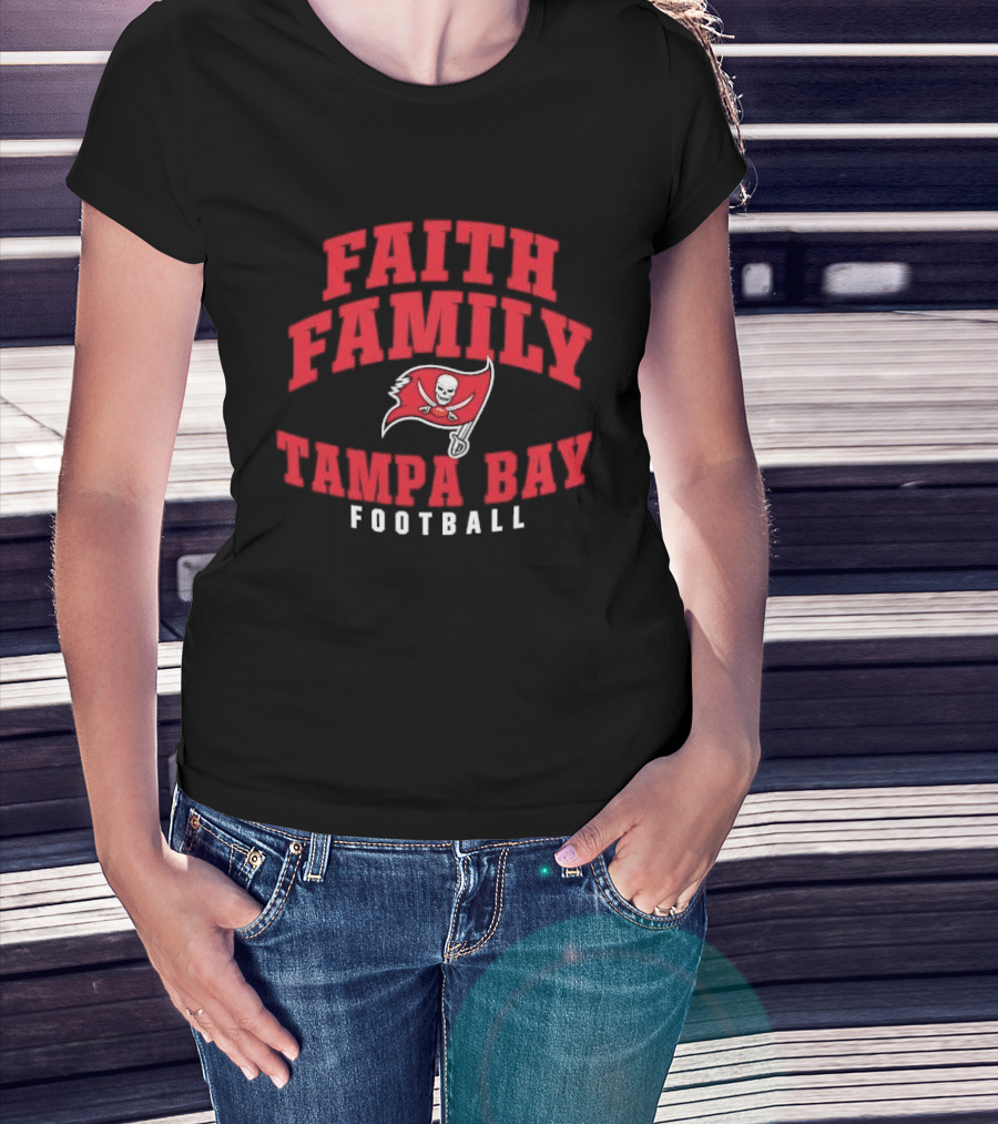 Faith Family Tampa Bay Football Pirate Flag Skull T-Shirt