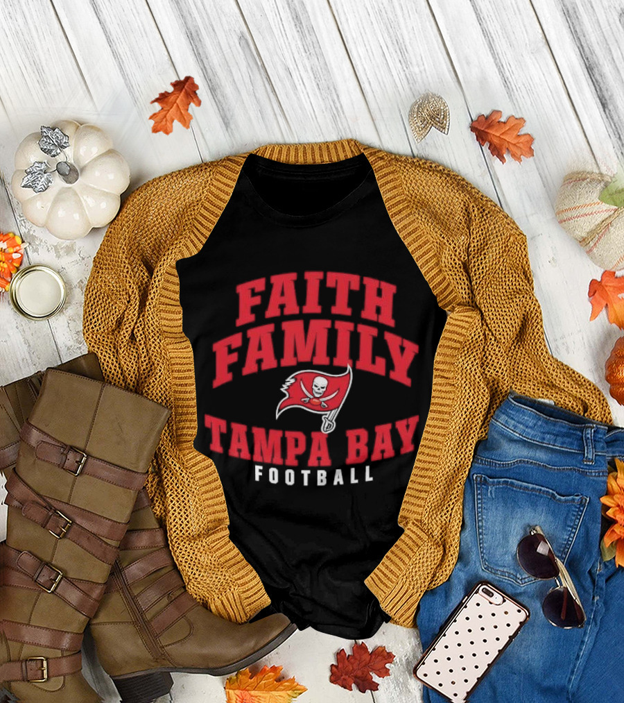 Faith Family Tampa Bay Football Pirate Flag Skull T-Shirt