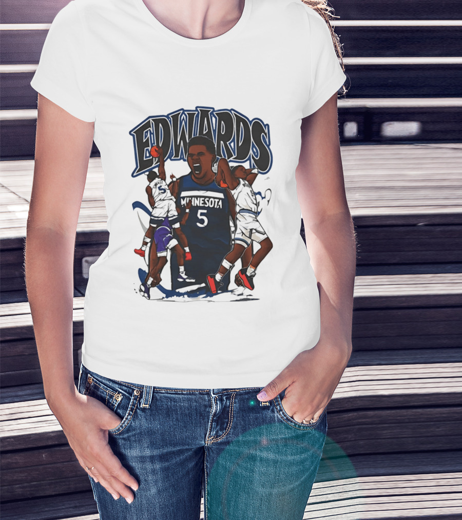 Minnesota Edwards Basketball Cartoon 5 T-Shirt