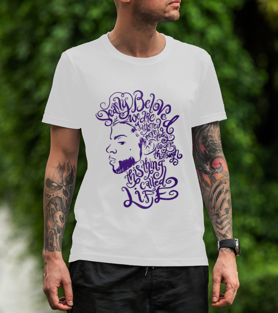 Dearly Beloved We Are Gathered Here Today To Get Through This Thing Called Life Purple T-Shirt