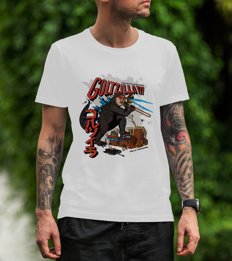 GOLTZILLA Youngblood Brass Band King Of Tomorrows Trombone Rampage Japan YBB T-Shirt