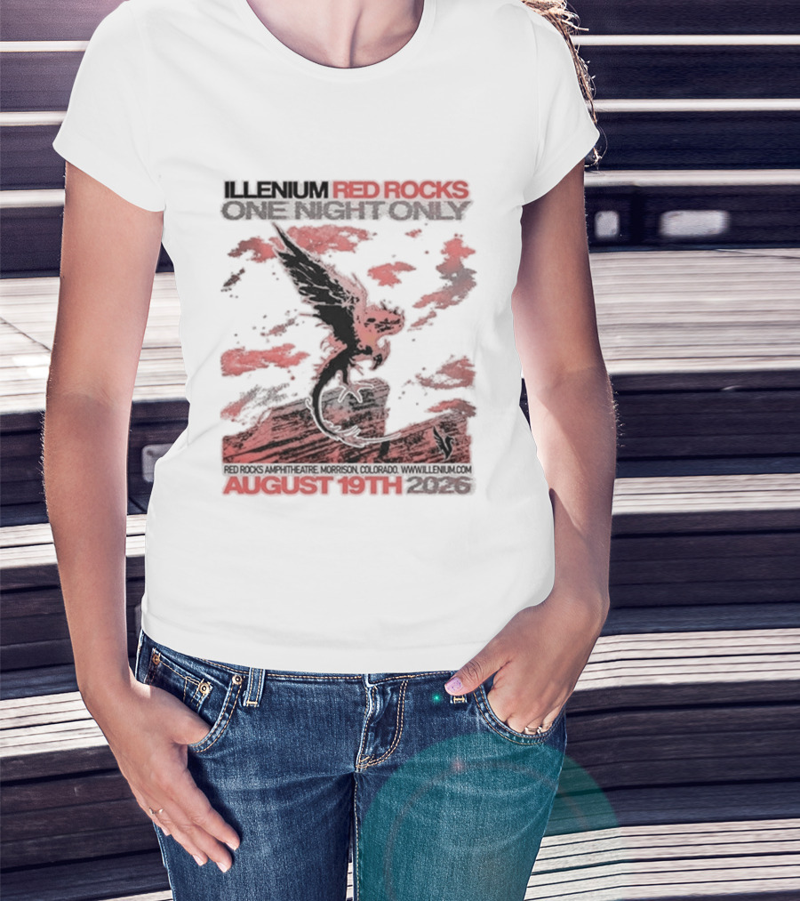 Illenium Red Rocks August 19th 2026 Morrison Colorado One Night Only T-Shirt