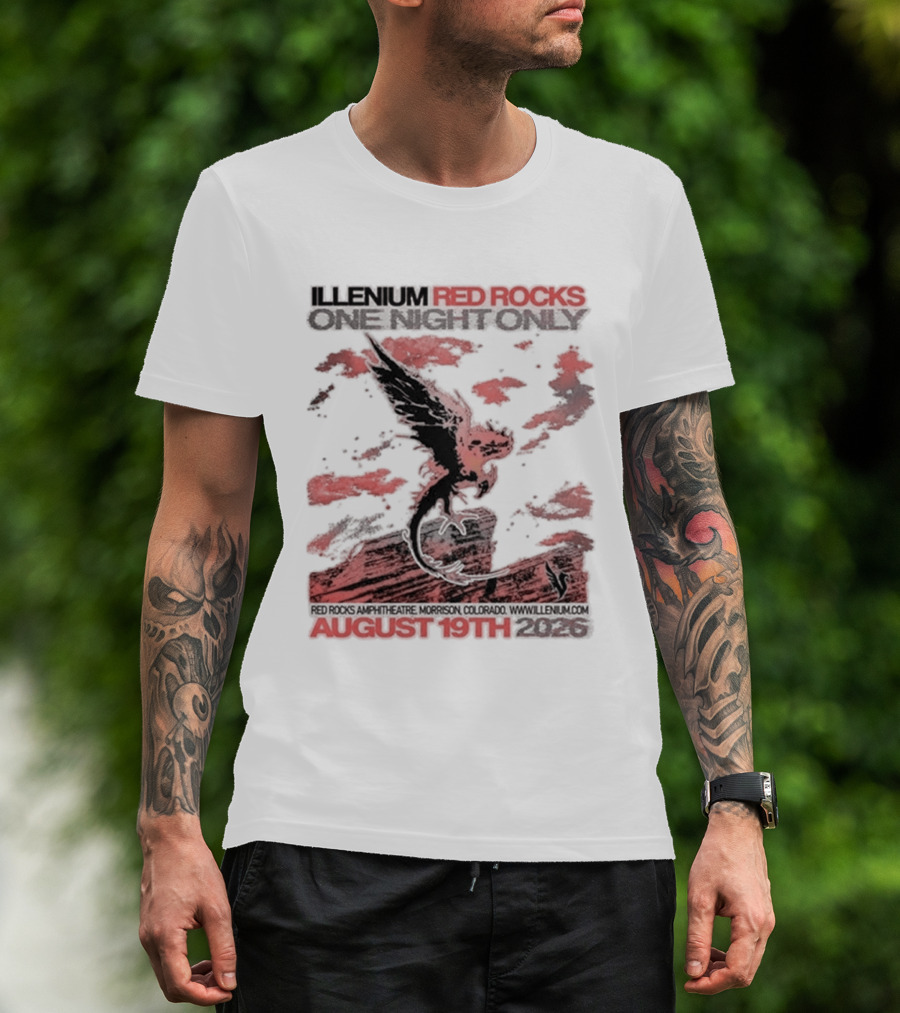 Illenium Red Rocks August 19th 2026 Morrison Colorado One Night Only T-Shirt