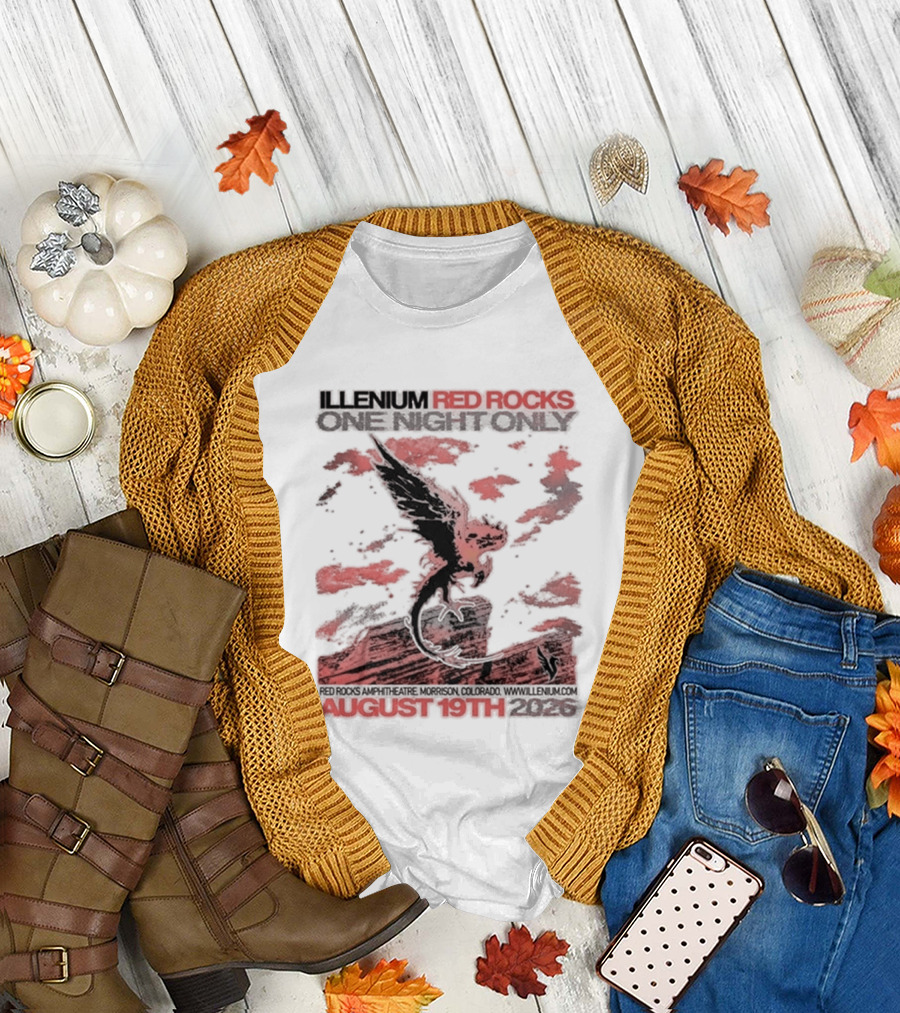 Illenium Red Rocks August 19th 2026 Morrison Colorado One Night Only T-Shirt