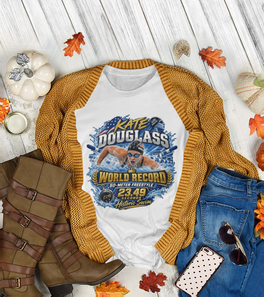 Kate Douglass World Record 50 Meter Freestyle 23.49 Seconds Historic Swim T-Shirt