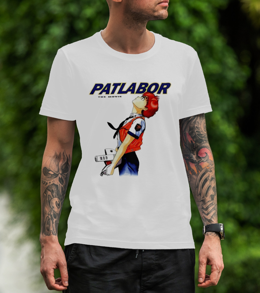 Patlabor The Movie Anime Girl Holding Helmet Looking Up T-Shirt
