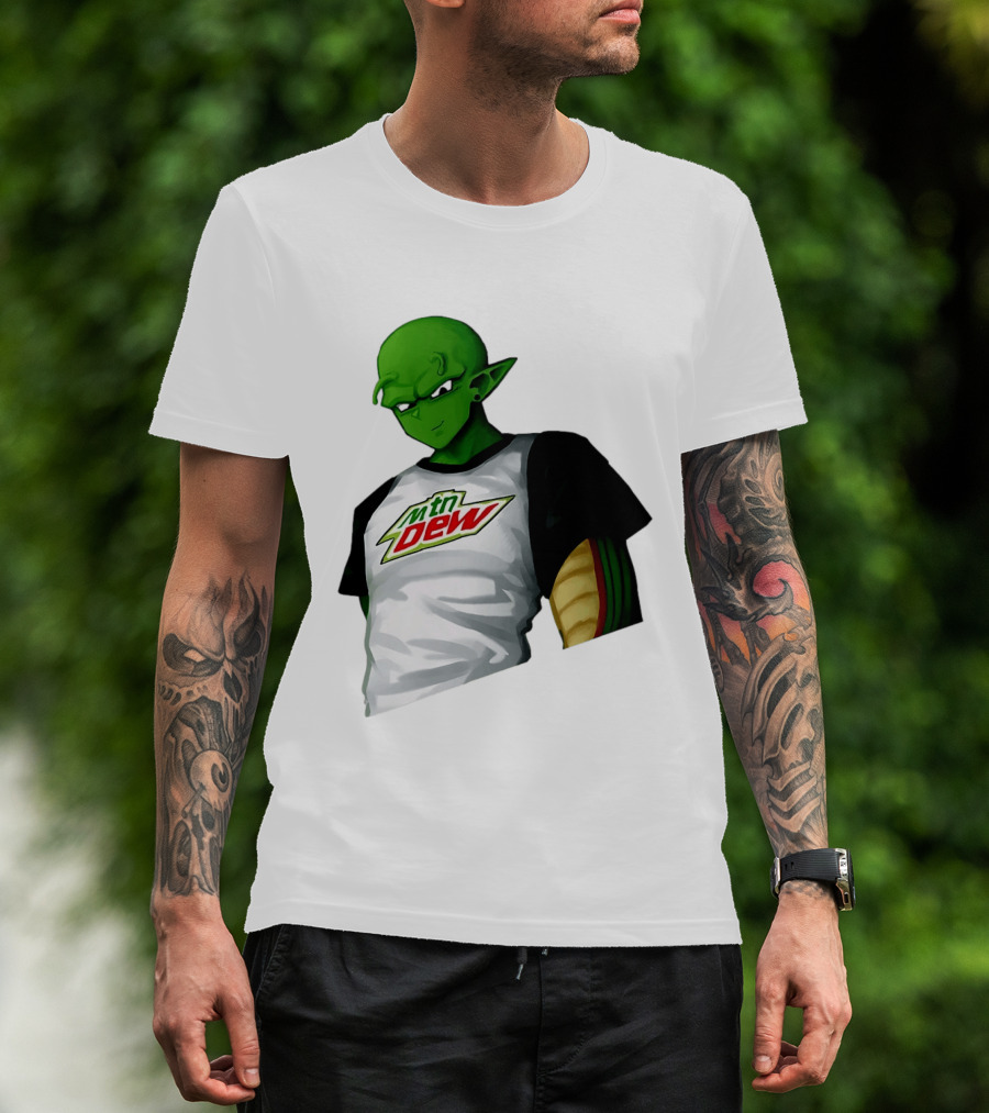 Piccolo Dragon Ball Z Character In Mtn Dew T-Shirt