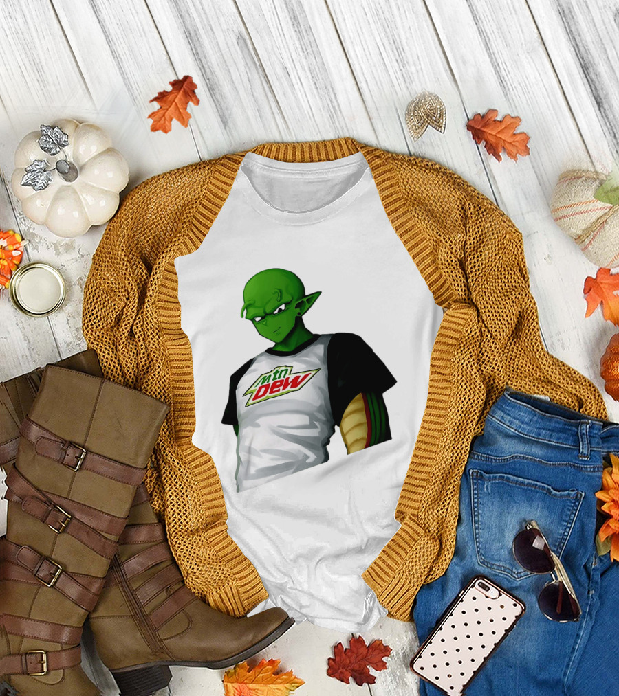 Piccolo Dragon Ball Z Character In Mtn Dew T-Shirt