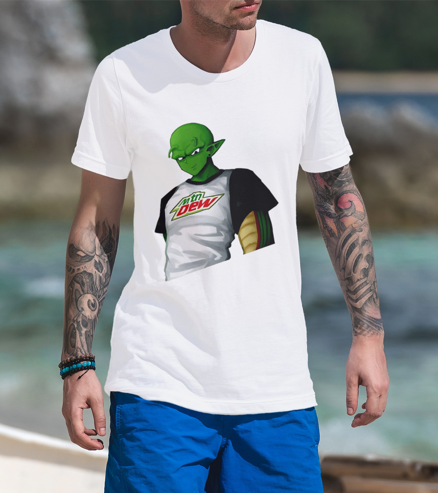 Piccolo Dragon Ball Z Character In Mtn Dew T-Shirt