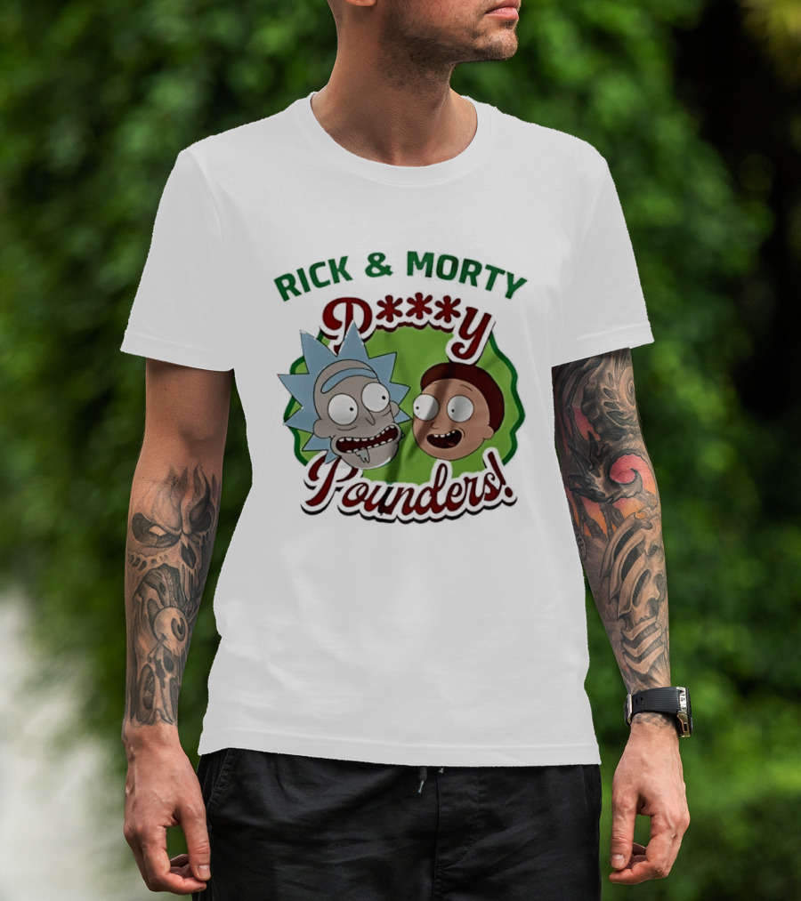 Rick And Morty P<strong></strong>y Pounders Cartoon Characters Green Portal T-Shirt